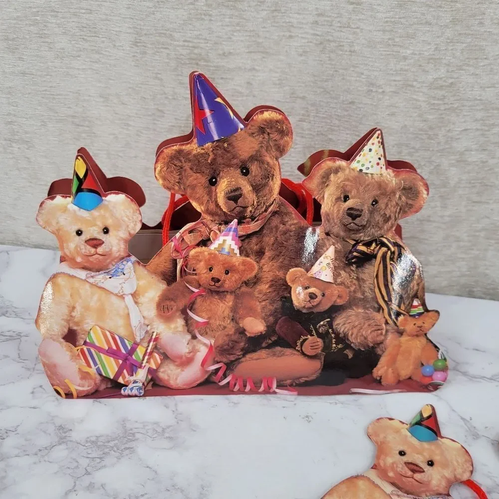 Vintage 90s Birthday Party Bears Gift Bags Lot Of 2
